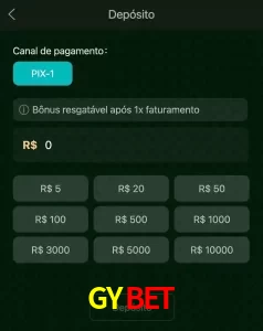 deposits GYBET